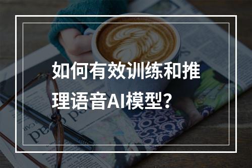 如何有效训练和推理语音AI模型?