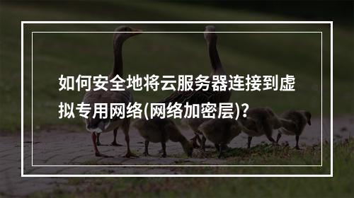 如何安全地将云服务器连接到虚拟专用网络(网络加密层)?