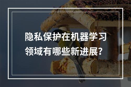 隐私保护在机器学习领域有哪些新进展?