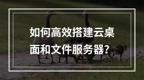 如何高效搭建云桌面和文件服务器?