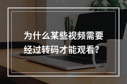 为什么某些视频需要经过转码才能观看?
