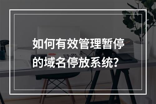 如何有效管理暂停的域名停放系统?