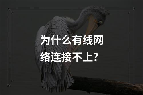 为什么有线网络连接不上?