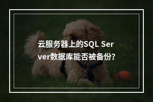 云服务器上的SQL Server数据库能否被备份?
