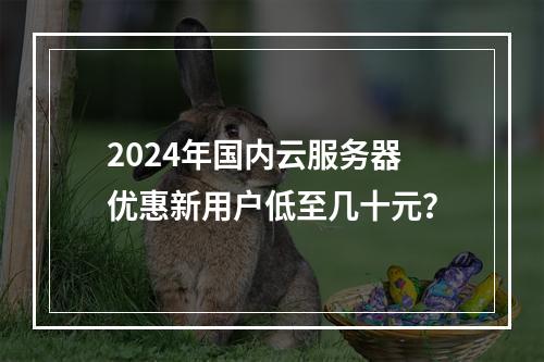 2024年国内云服务器优惠新用户低至几十元？