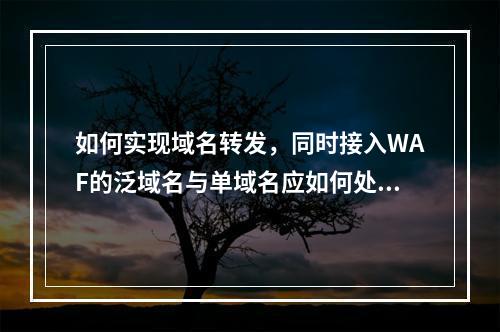 如何实现域名转发,同时接入WAF的泛域名与单域名应如何处理访问请求?