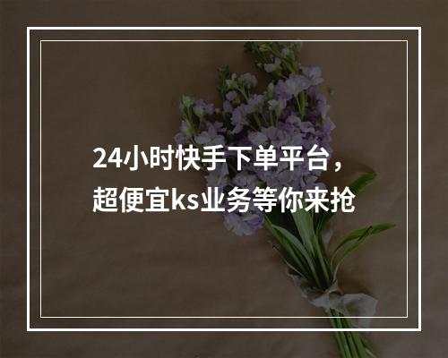 24小时快手下单平台,超便宜ks业务等你来抢