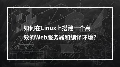 如何在Linux上搭建一个高效的Web服务器和编译环境?