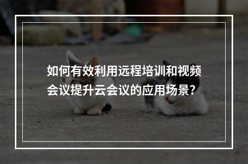 如何有效利用远程培训和视频会议提升云会议的应用场景?