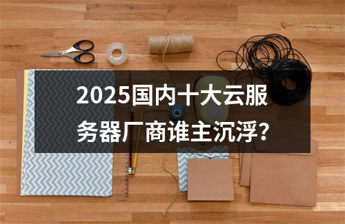 2025国内十大云服务器厂商谁主沉浮？