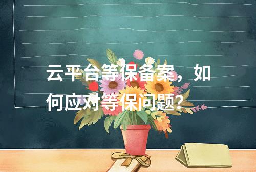 云平台等保备案,如何应对等保问题?
