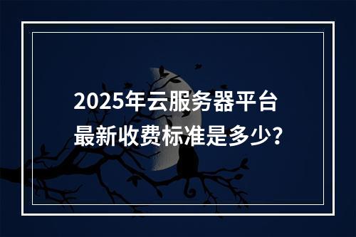 2025年云服务器平台最新收费标准是多少？