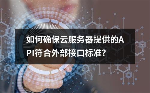 如何确保云服务器提供的API符合外部接口标准?