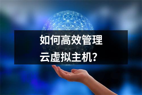 如何高效管理云虚拟主机?