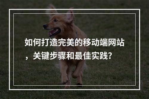 如何打造完美的移动端网站,关键步骤和最佳实践?