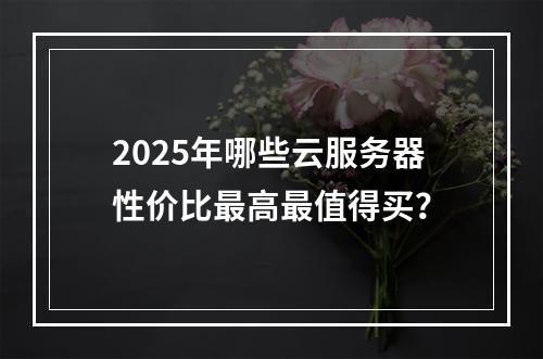 2025年哪些云服务器性价比最高最值得买？