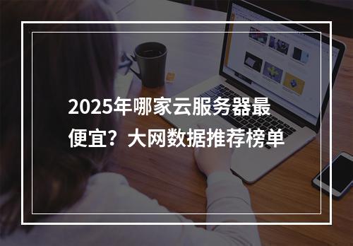 2025年哪家云服务器最便宜？大网数据推荐榜单