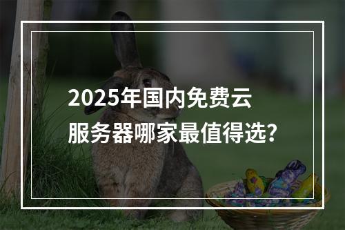 2025年国内免费云服务器哪家最值得选？