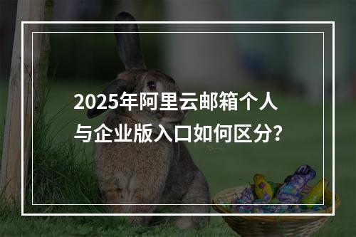2025年阿里云邮箱个人与企业版入口如何区分？