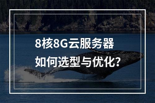8核8G云服务器如何选型与优化？