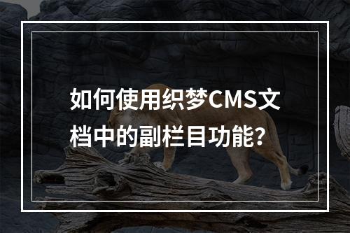 如何使用织梦CMS文档中的副栏目功能?