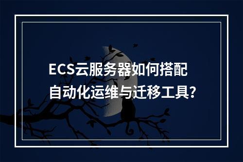 ECS云服务器如何搭配自动化运维与迁移工具？