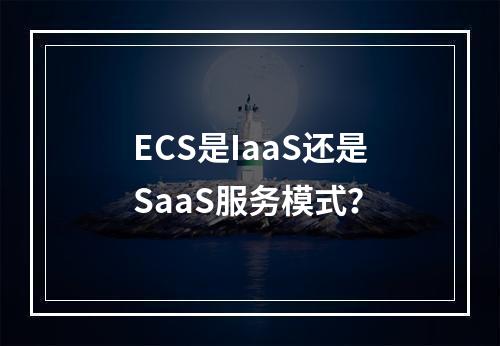 ECS是IaaS还是SaaS服务模式？