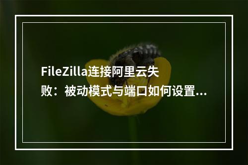 FileZilla连接阿里云失败：被动模式与端口如何设置？