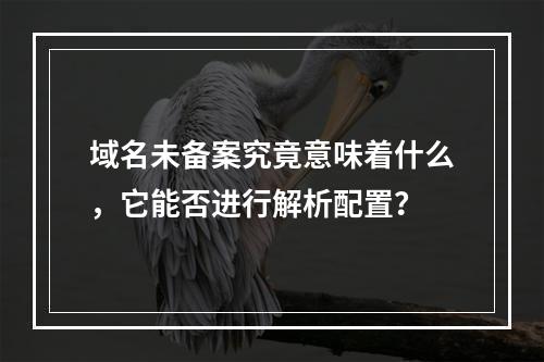 域名未备案究竟意味着什么,它能否进行解析配置?