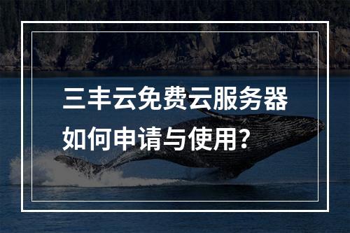 三丰云免费云服务器如何申请与使用？