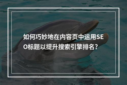 如何巧妙地在内容页中运用SEO标题以提升搜索引擎排名?