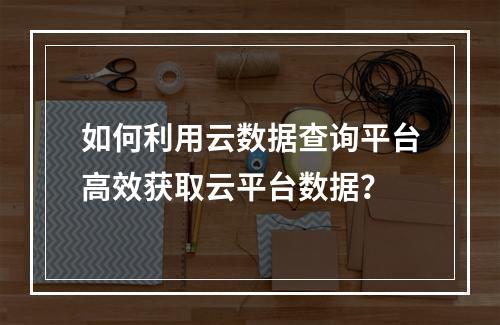 如何利用云数据查询平台高效获取云平台数据?