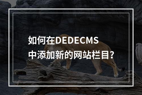 如何在DEDECMS中添加新的网站栏目?