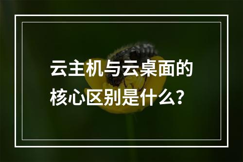 云主机与云桌面的核心区别是什么？