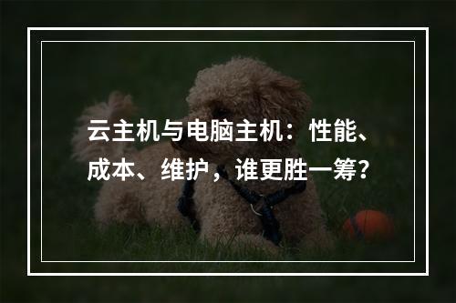 云主机与电脑主机：性能、成本、维护，谁更胜一筹？