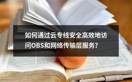 如何通过云专线安全高效地访问OBS和网络传输层服务?