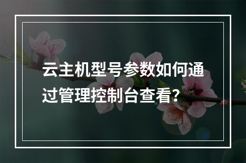 云主机型号参数如何通过管理控制台查看？