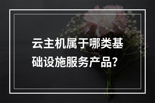 云主机属于哪类基础设施服务产品？