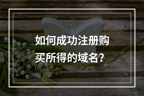 如何成功注册购买所得的域名?