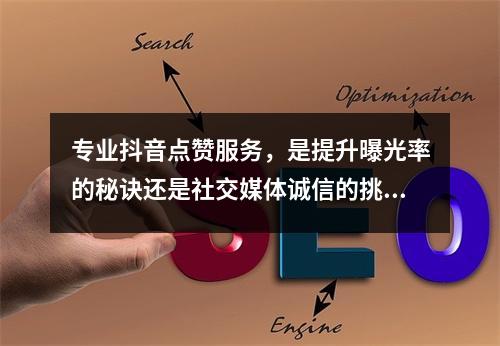 专业抖音点赞服务,是提升曝光率的秘诀还是社交媒体诚信的挑战?