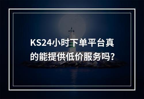 KS24小时下单平台真的能提供低价服务吗?