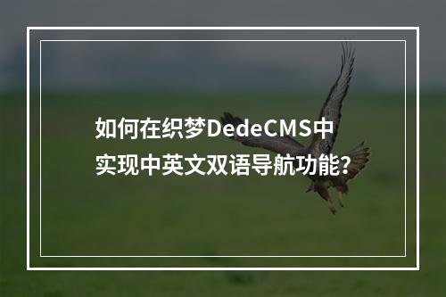 如何在织梦DedeCMS中实现中英文双语导航功能?