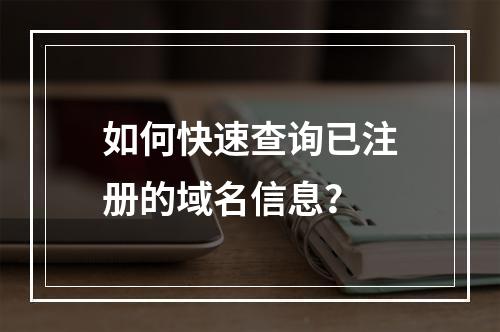 如何快速查询已注册的域名信息?