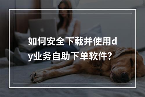 如何安全下载并使用dy业务自助下单软件?