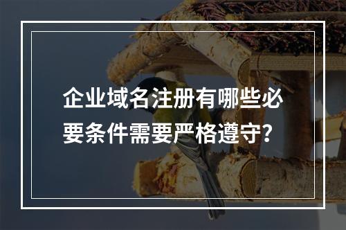 企业域名注册有哪些必要条件需要严格遵守?