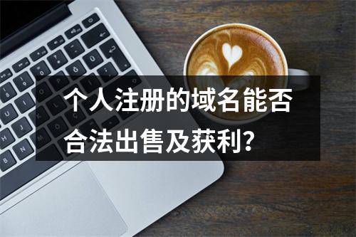 个人注册的域名能否合法出售及获利?