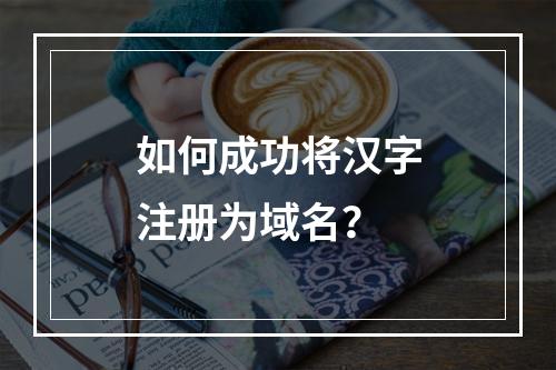 如何成功将汉字注册为域名?