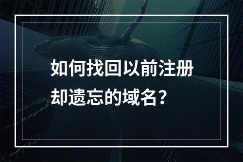 如何找回以前注册却遗忘的域名?