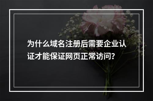 为什么域名注册后需要企业认证才能保证网页正常访问?