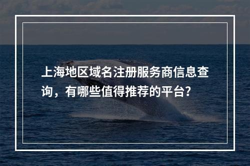 上海地区域名注册服务商信息查询,有哪些值得推荐的平台?